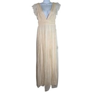 Altard State Elina Sequin Maxi Dress Sz M Fairy Coquette Goddess Regency Prom